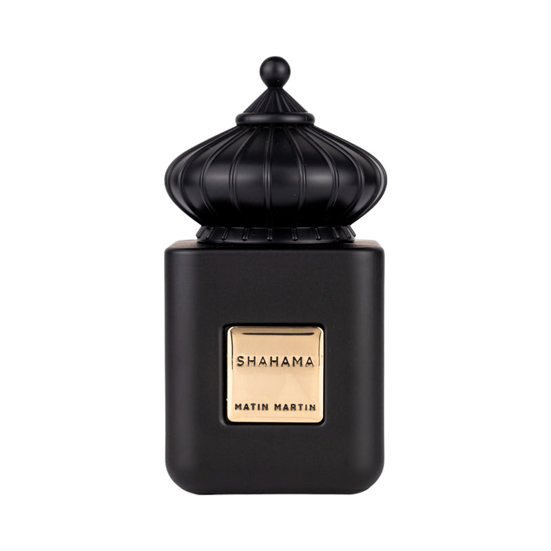 Shahama Eau de Parfum 100ml från Matin Martin: en sofistikerad, maskulin doft med kryddiga och träiga noter.
