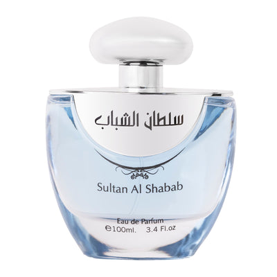 Sultan Al Shabab Eau de Parfum 100ml från Ard Al Zaafaran – en unisexdoft med citrus, kryddor och träiga noter för en elegant och karismatisk känsla.