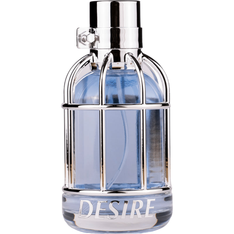 Desire Eau de Parfum 100ml från Maison Asrar: en sofistikerad doft med citrus, kryddor och träiga nyanser för den moderna mannen.