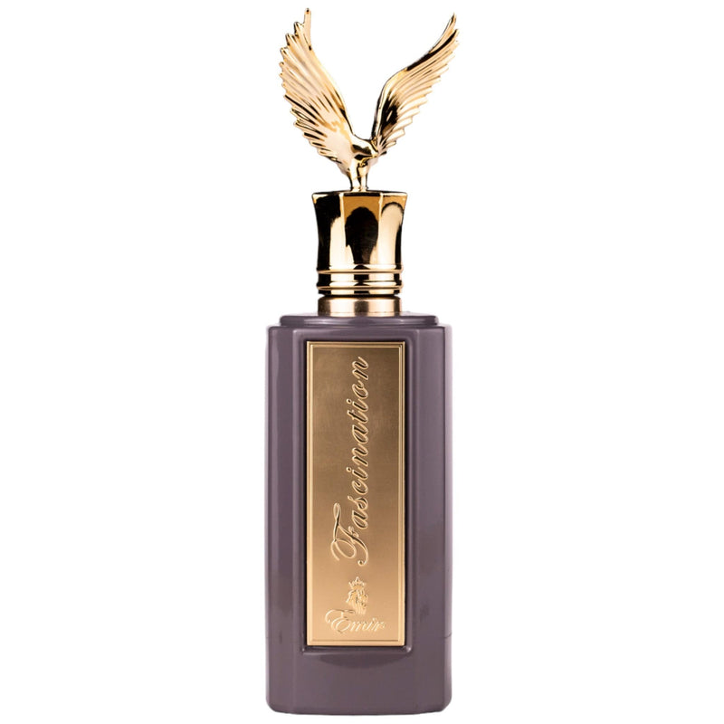 Fascination Eau de Parfum 100ml från Emir: en unisexdoft av elegans och förförelse med blommiga och träiga noter.