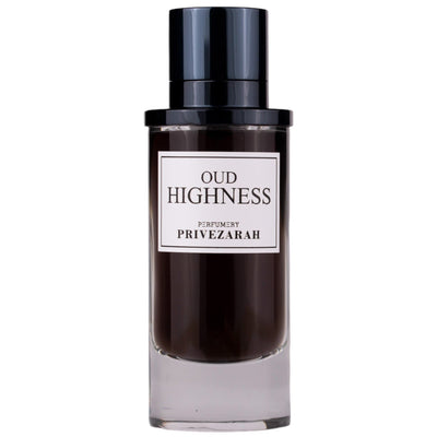 Oud Highness Eau de Parfum 80ml från Privezarah – en elegant unisexdoft med träiga och kryddiga noter för en lyxig upplevelse.