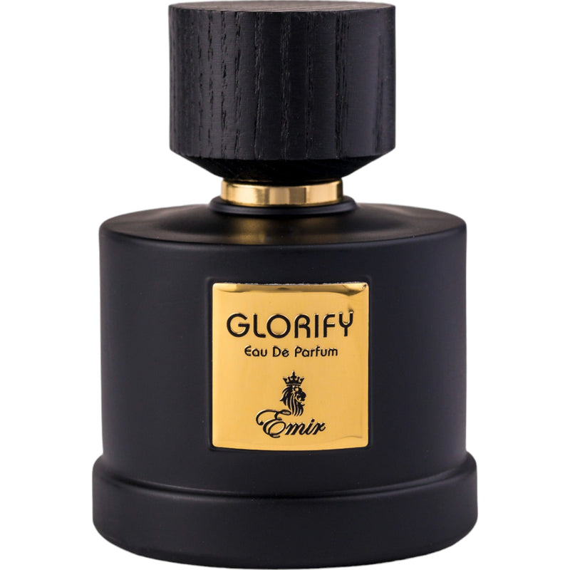 Glorify Eau de Parfum 100ml från Emir: en unisexdoft med eleganta, kryddiga och träiga noter för självsäkerhet och stil.