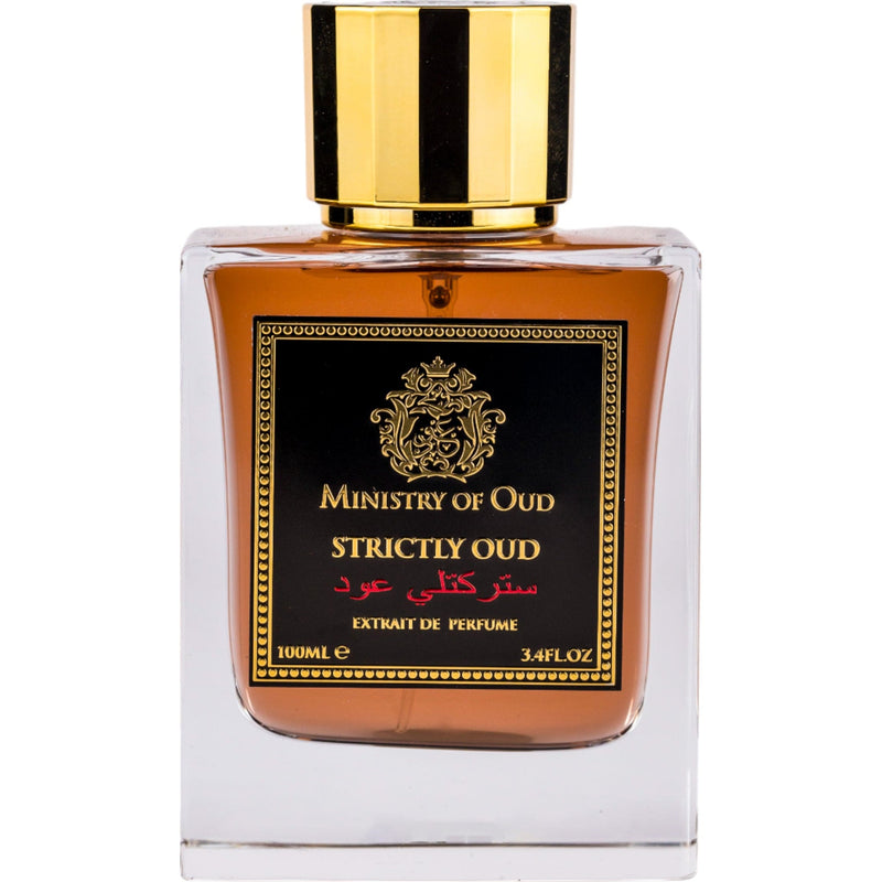 Strictly Oud Extrait de Parfum 100ml från Ministry of Oud - en kraftfull och lyxig doft med intensiva oud-noter.