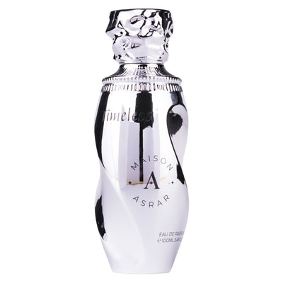 Timeless EDP 100ml från Maison Asrar: En exklusiv herrdoft med citrus, kryddor och tränoter för stilmedvetna män.