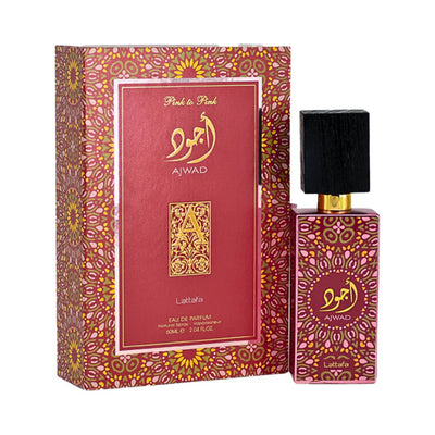 Ajwad Pink To Pink Eau de Parfum 60ml från Lattafa är en elegant, blommig och fruktig doft för den moderna, självsäkra kvinnan.