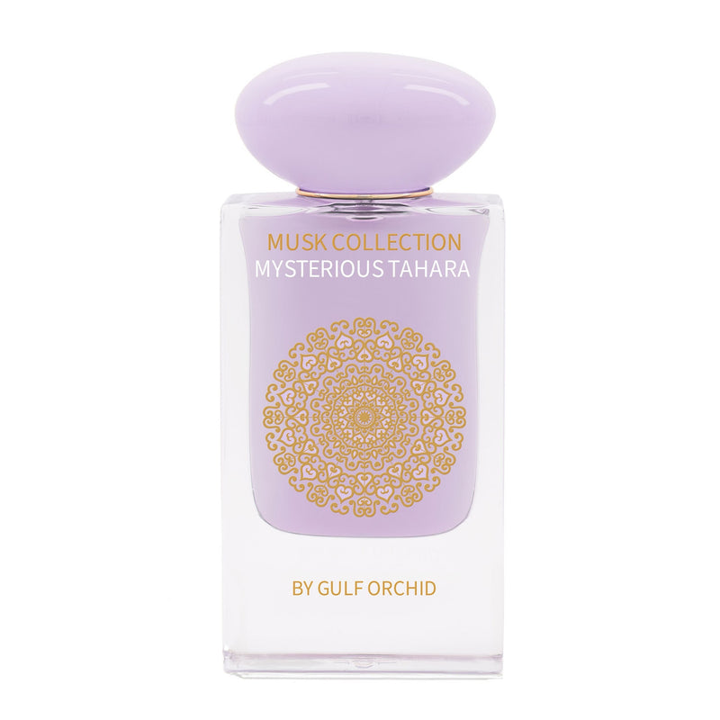 Mysterious Tahara Eau de Parfum 60ml från Gulf Orchid: en förtrollande doft av exotiska blommor och djupa tränoter som väcker känslor av mystik.