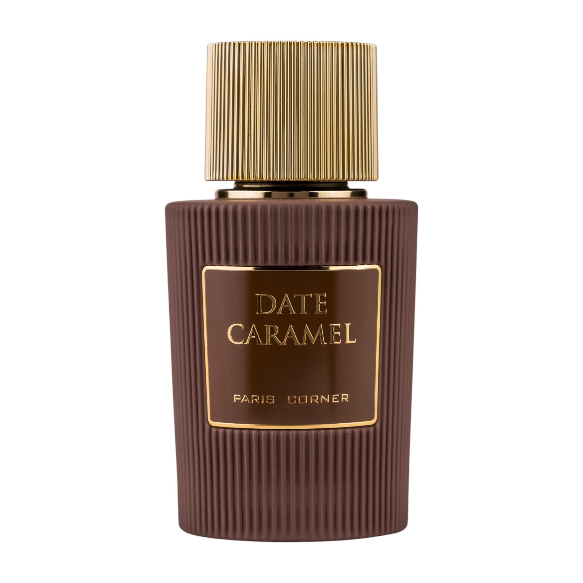 Date Caramel Eau de Parfum 100ml från Paris Corner erbjuder en varm och söt doft av dadlar och karamell, perfekt för romantiska stunder.