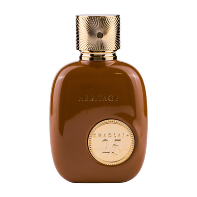 Khadlaj 25 Heritage Eau de Parfum 100ml: En lyxig doft med rika, orientaliska noter för en tidlös känsla av elegans och stil. Perfekt för alla tillfällen.