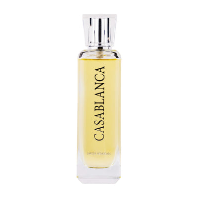 Casablanca Eau de Parfum från Swiss Arabian: en förförisk doft av blommor och trä, perfekt för romantiska stunder. 100ml av lyx.