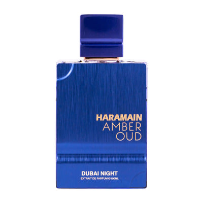 Amber Oud Dubai Night Extrait de Parfum 100ml från Al Haramain erbjuder en mystisk doft av rika ambernoter och orientalisk lyx.